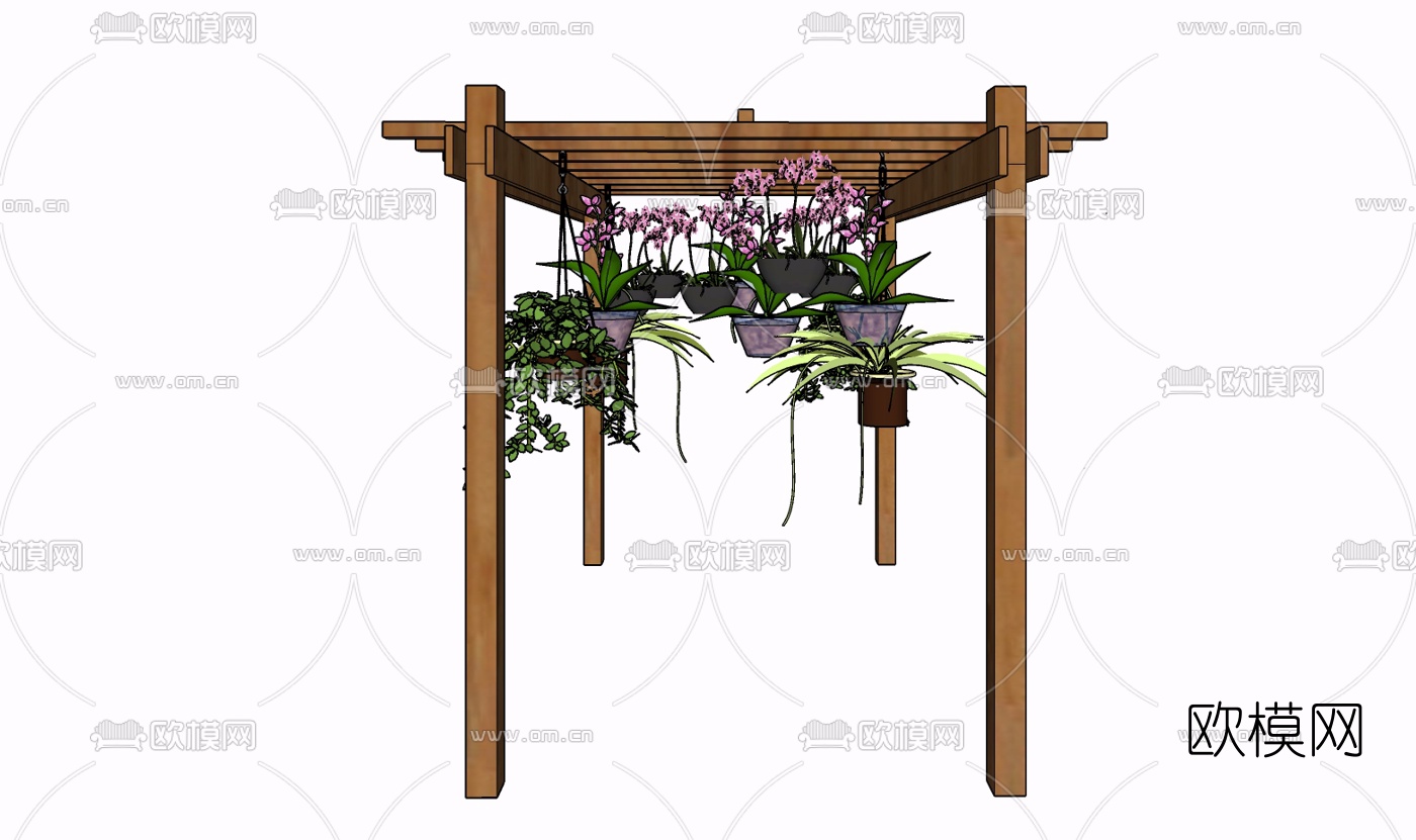 现代吊兰免费su模型下载