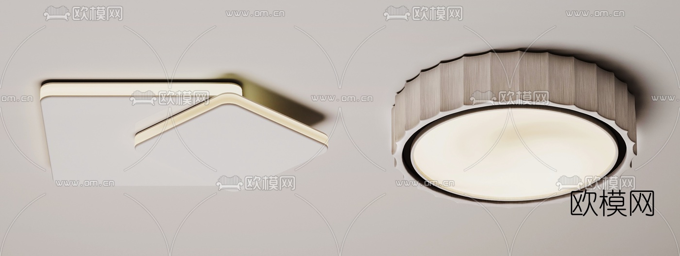现代时尚吸顶灯3d模型下载（渲染图3）