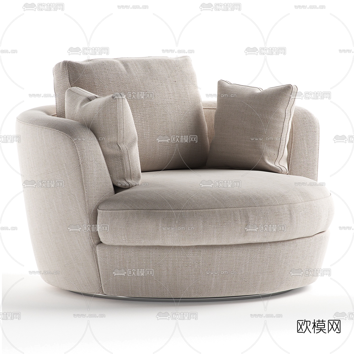 现代布艺休闲沙发3d模型下载（渲染图2）