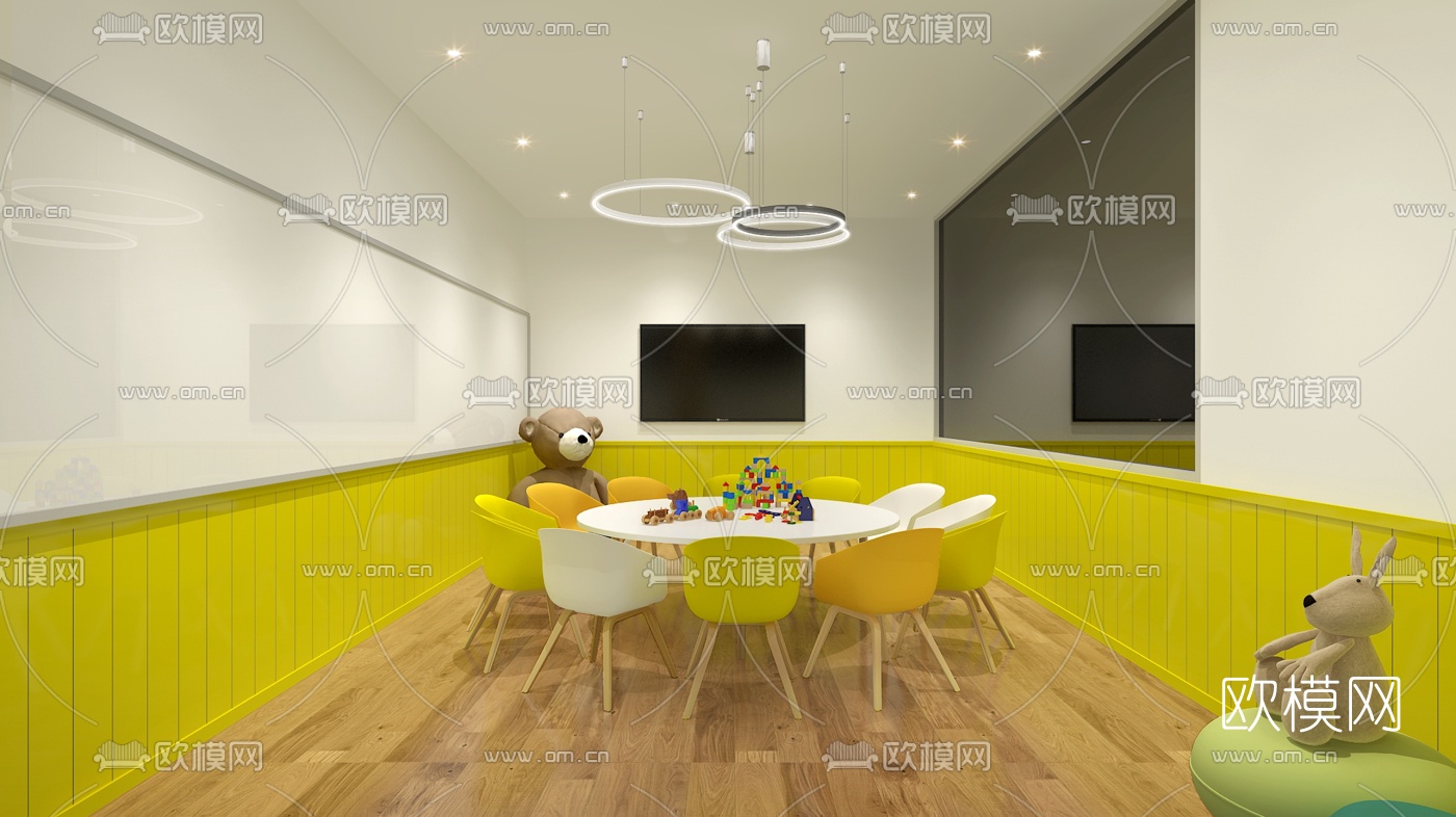 现代幼儿园3d模型