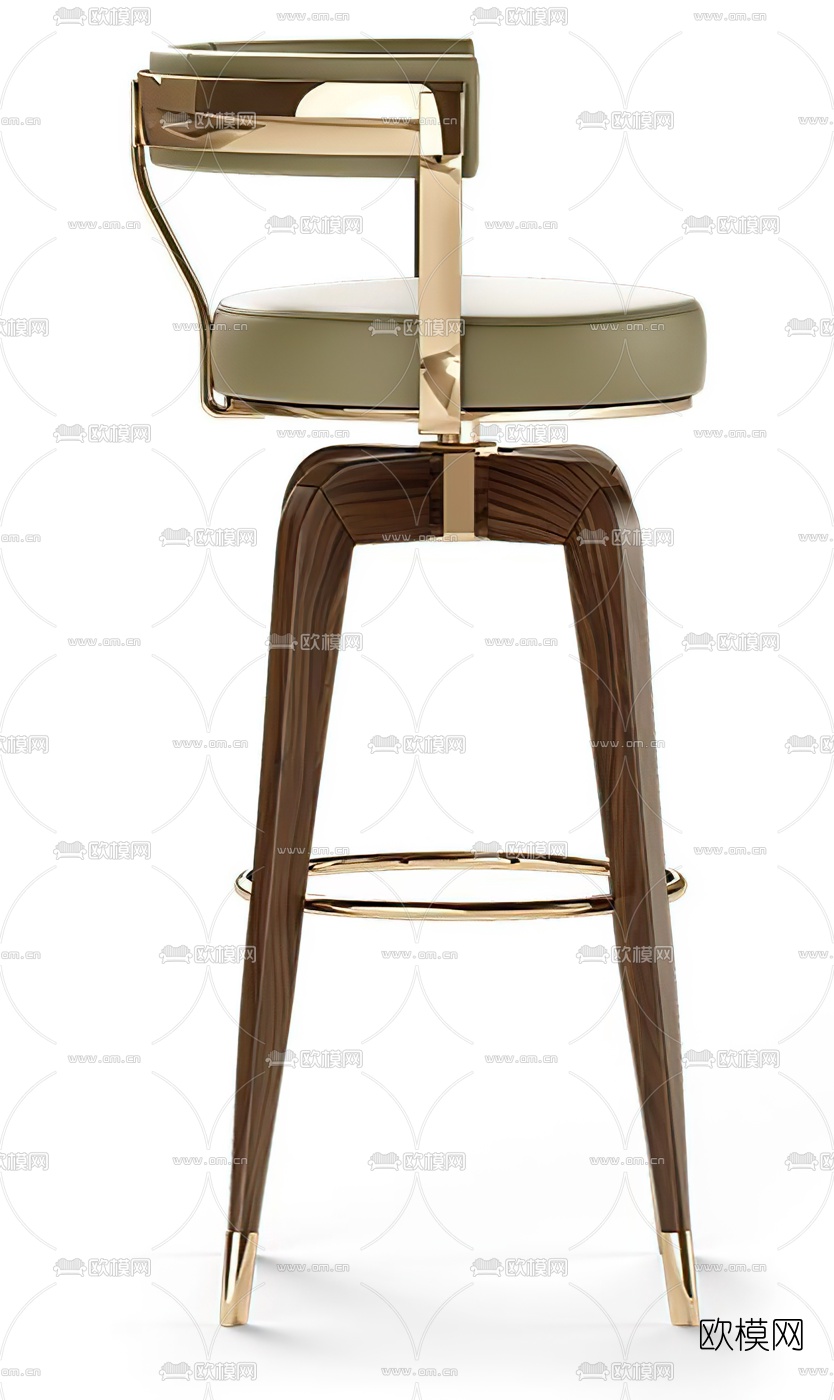 现代轻奢吧台椅3d模型下载（渲染图2）