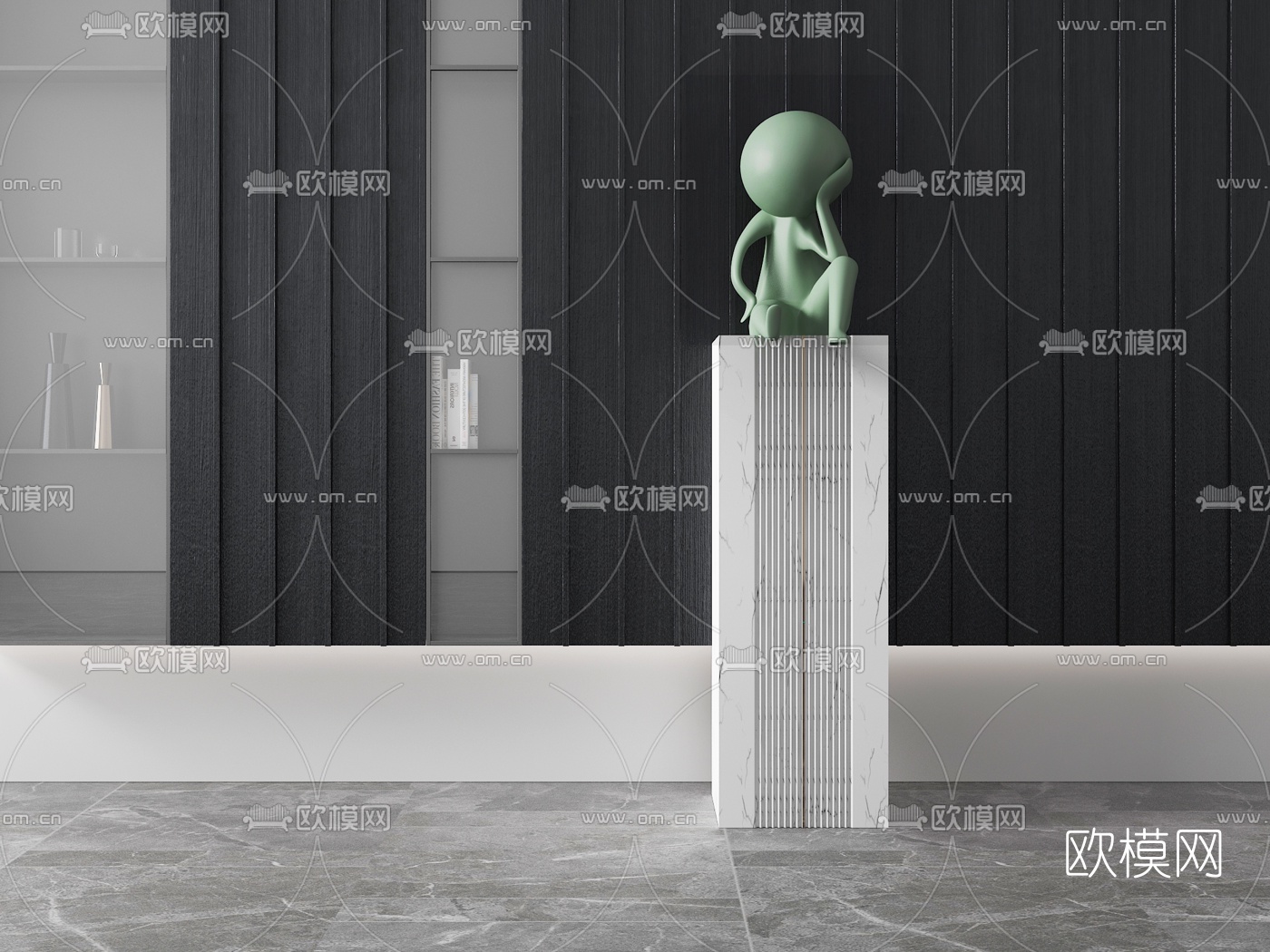 现代人物雕塑3d模型