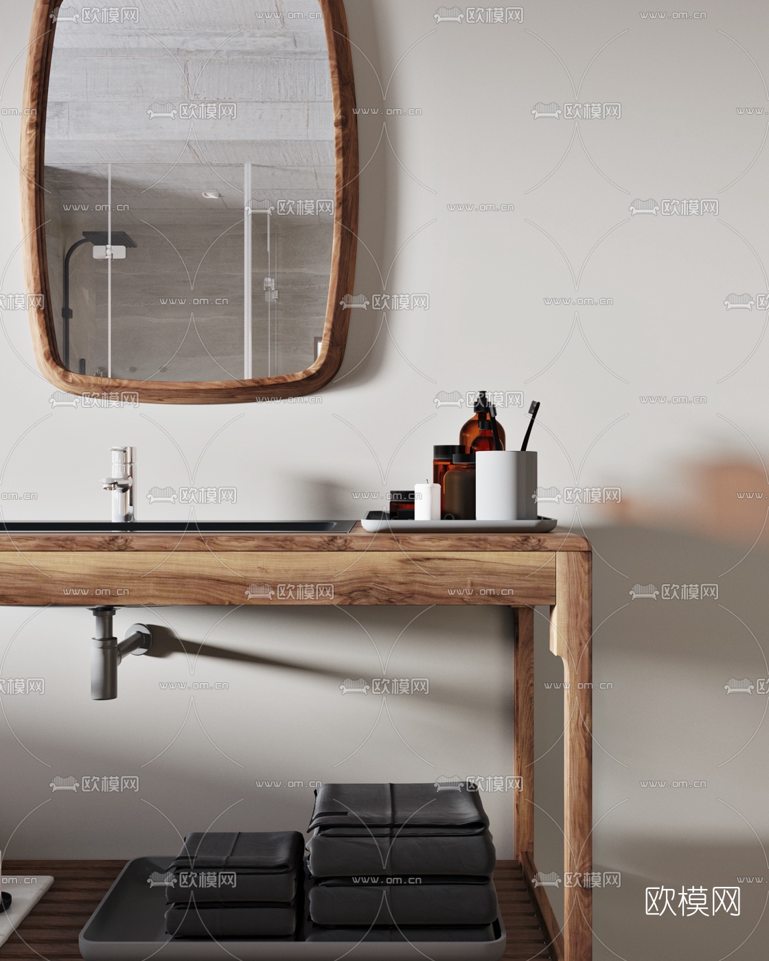 北欧卫生间浴室3d模型下载（渲染图2）