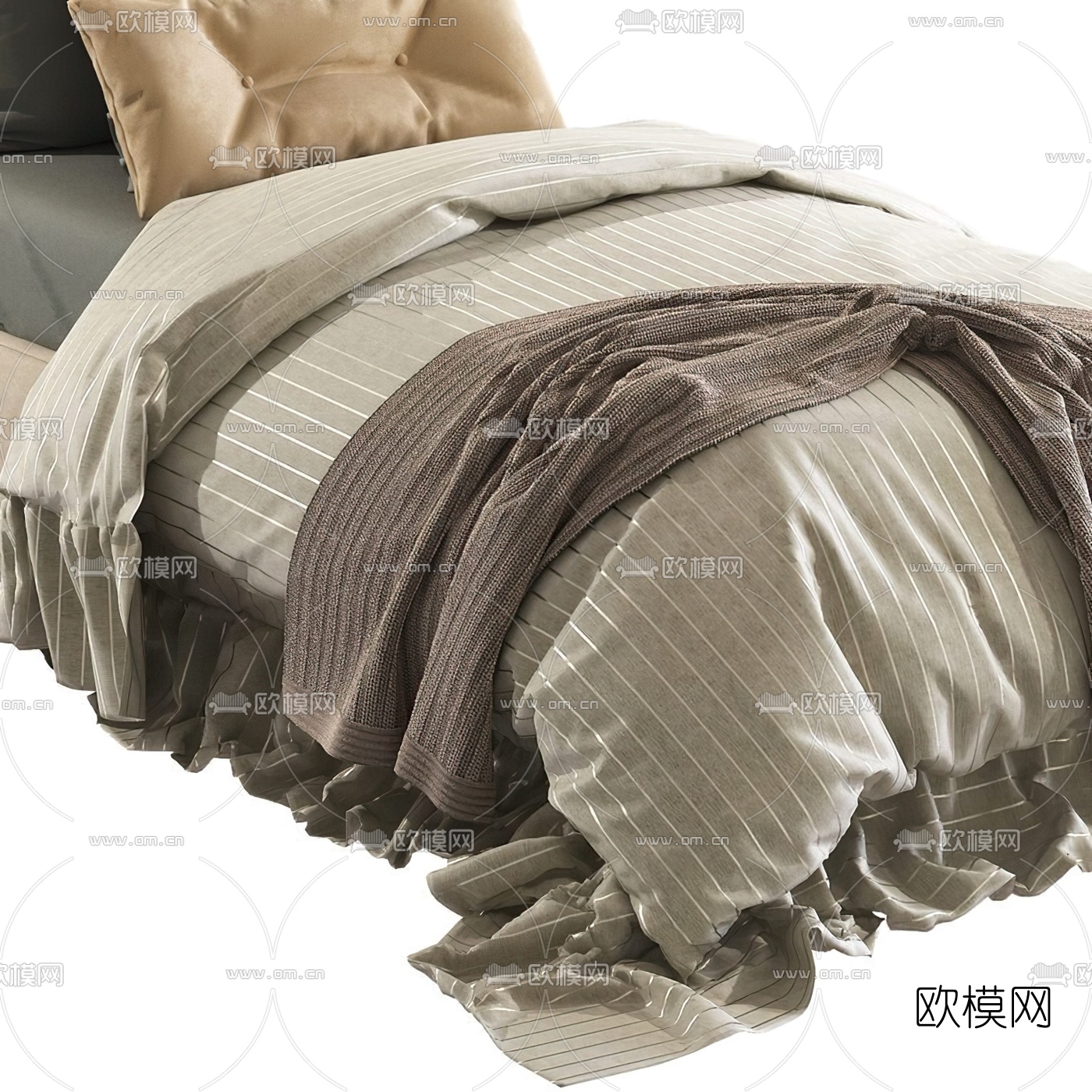 FLEXFORM 布艺单人床3d模型