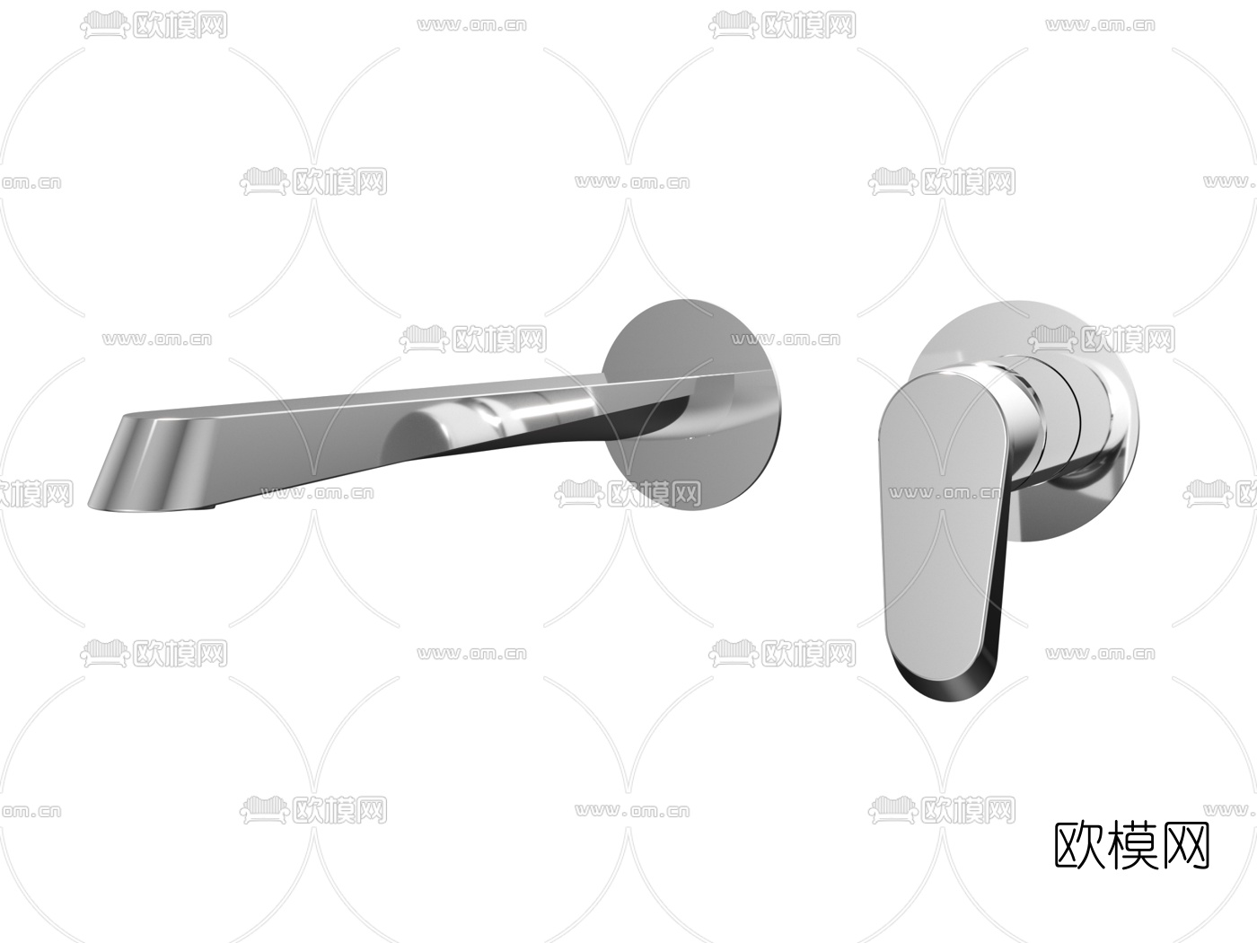 现代壁挂式水龙头3d模型