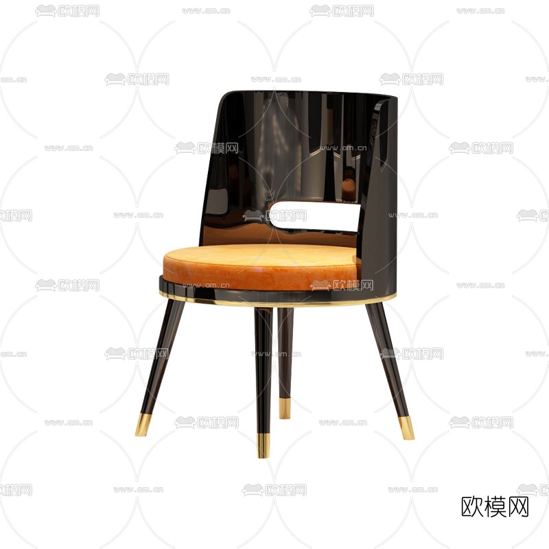 新中式轻奢餐椅免费3d模型下载