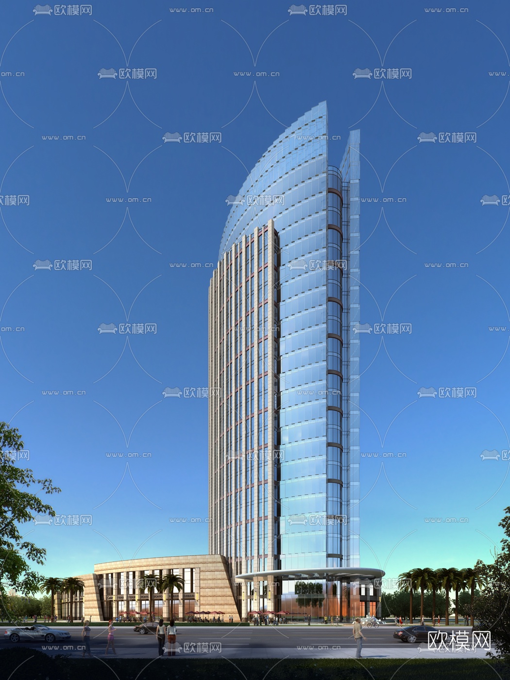 现代办公楼建筑外观3d模型