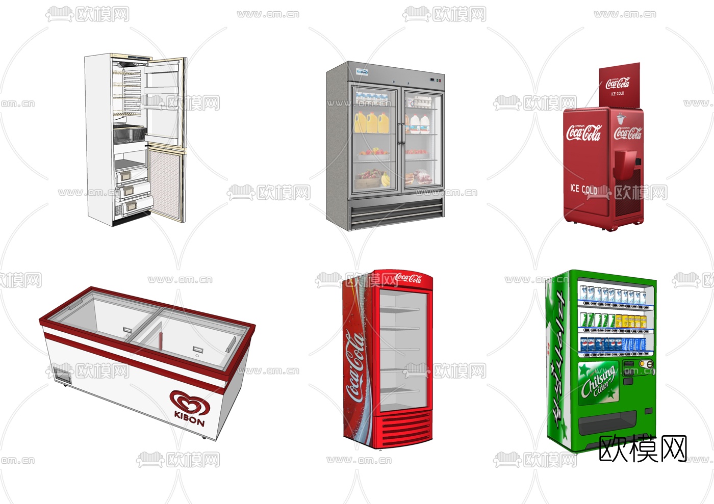 现代冰箱冰柜su模型下载
