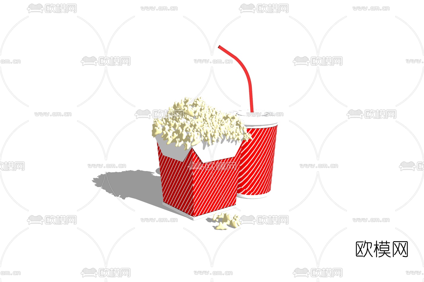 现代爆米花免费su模型下载