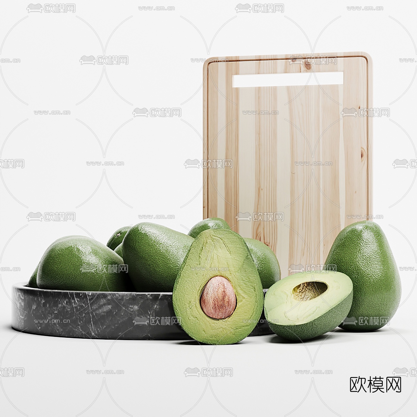 现代牛油果3d模型