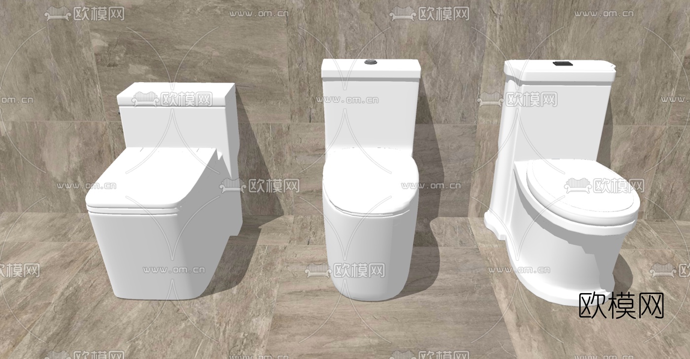 现代坐便器su模型下载（渲染图2）