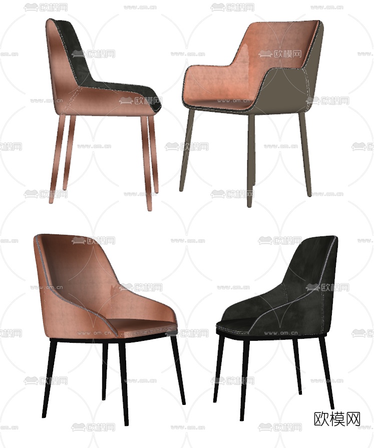 现代布艺单椅su模型下载（渲染图2）