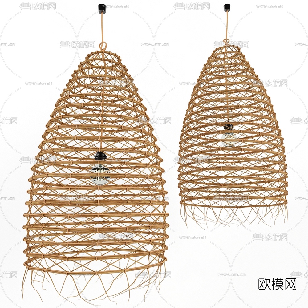 东南亚藤编吊灯3d模型