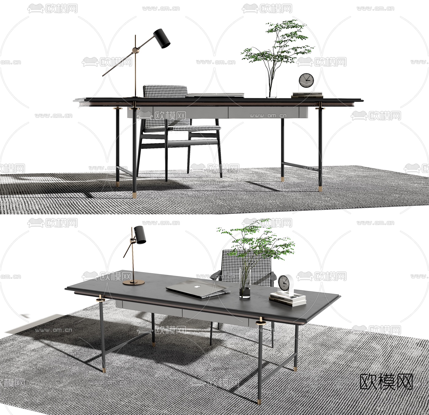 现代书桌椅3d模型