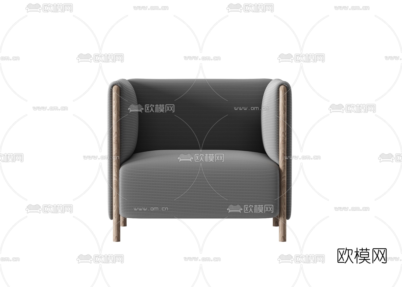 现代布艺单人沙发3d模型