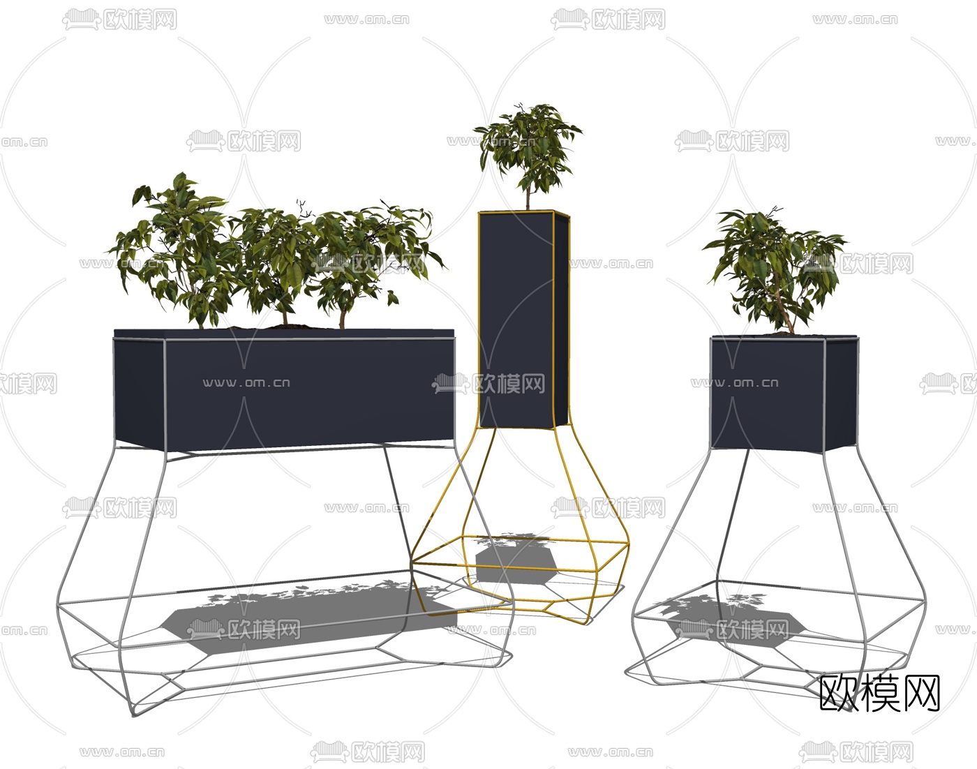 现代绿植盆栽su模型