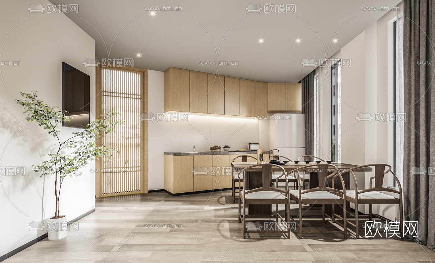 新中式SPA养生会所3d模型