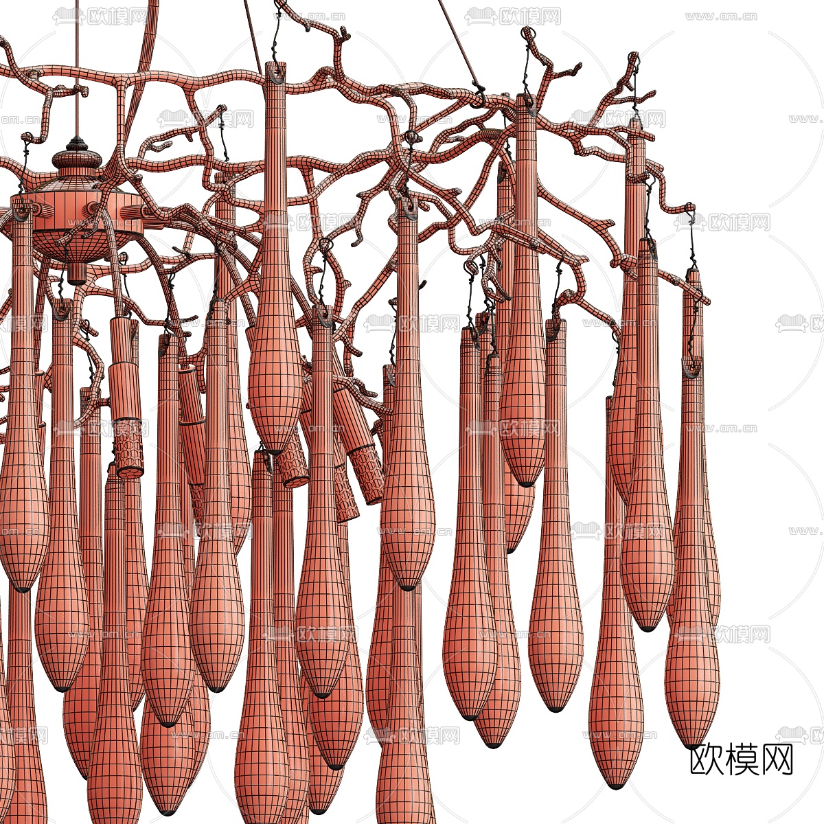 现代树枝水晶装饰吊灯3d模型下载（渲染图5）