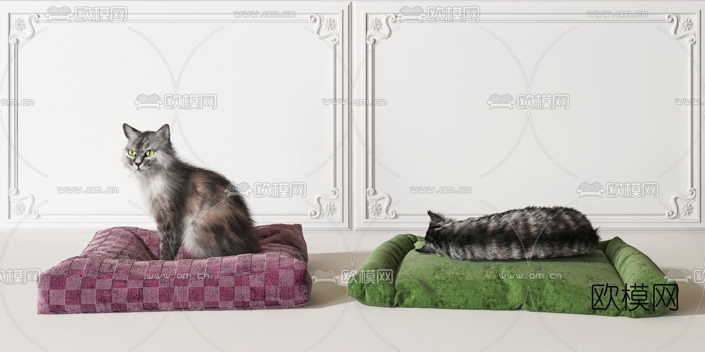 现代猫咪猫窝3d模型