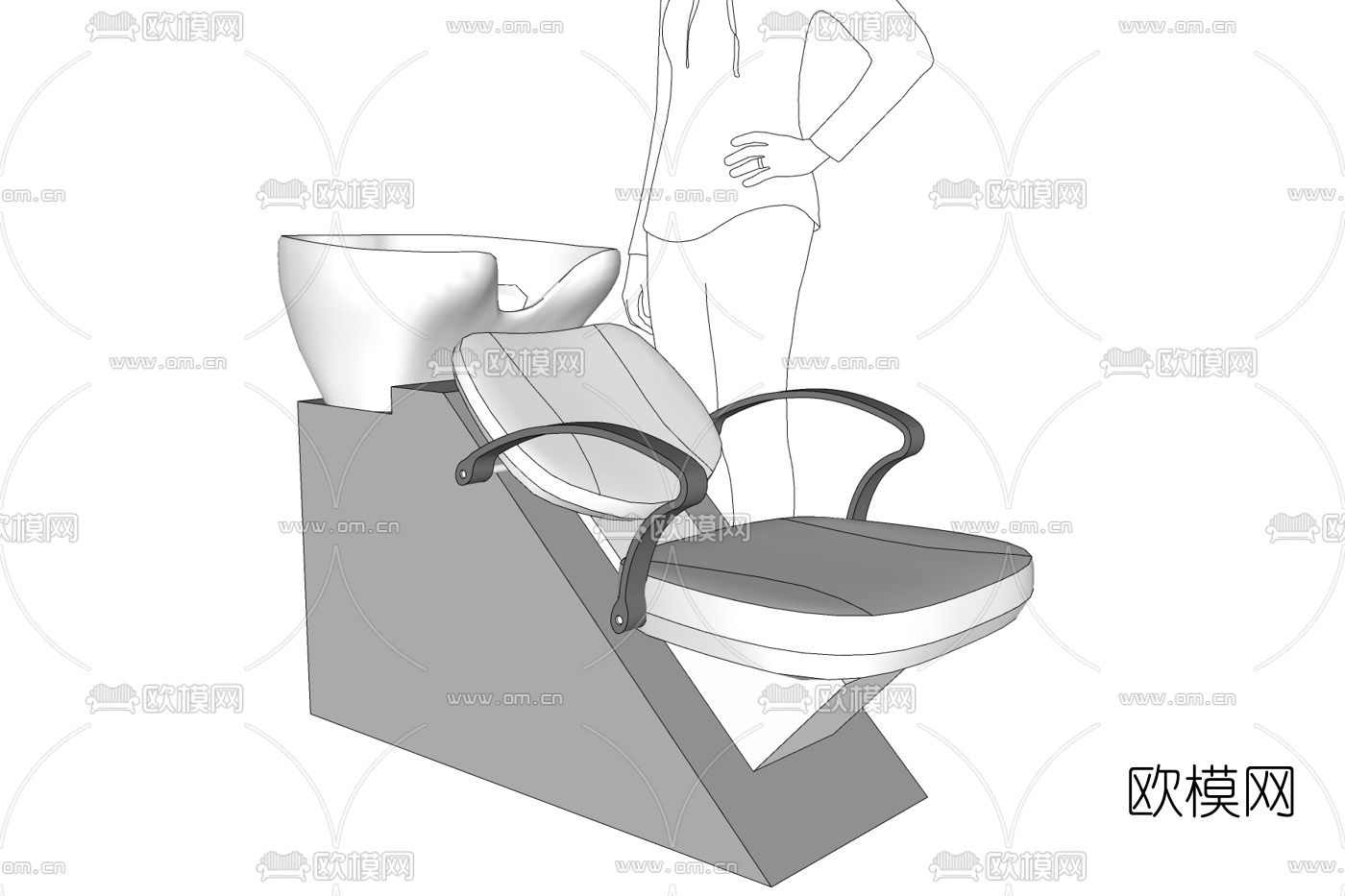 现代理发洗头椅免费su模型下载
