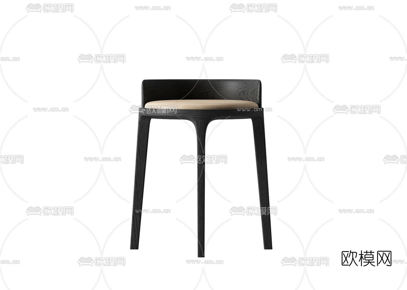 现代原木凳子3d模型下载