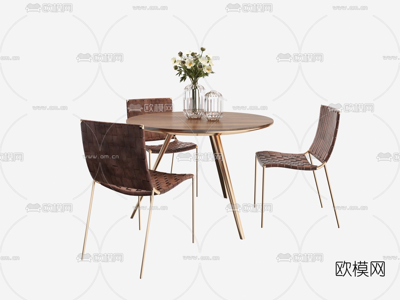现代户外休闲桌椅3d模型下载（渲染图1）