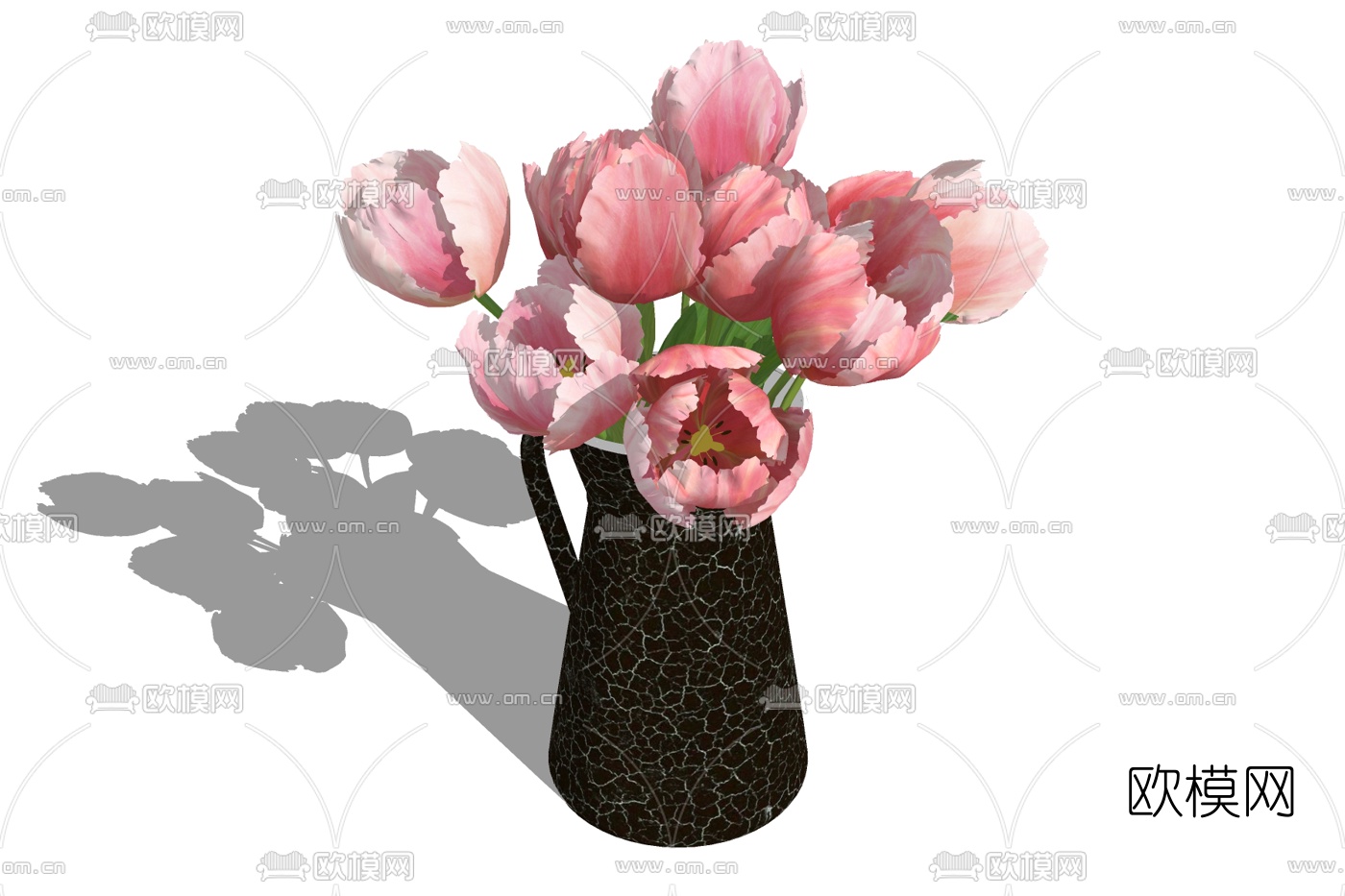 现代花瓶花卉免费su模型下载