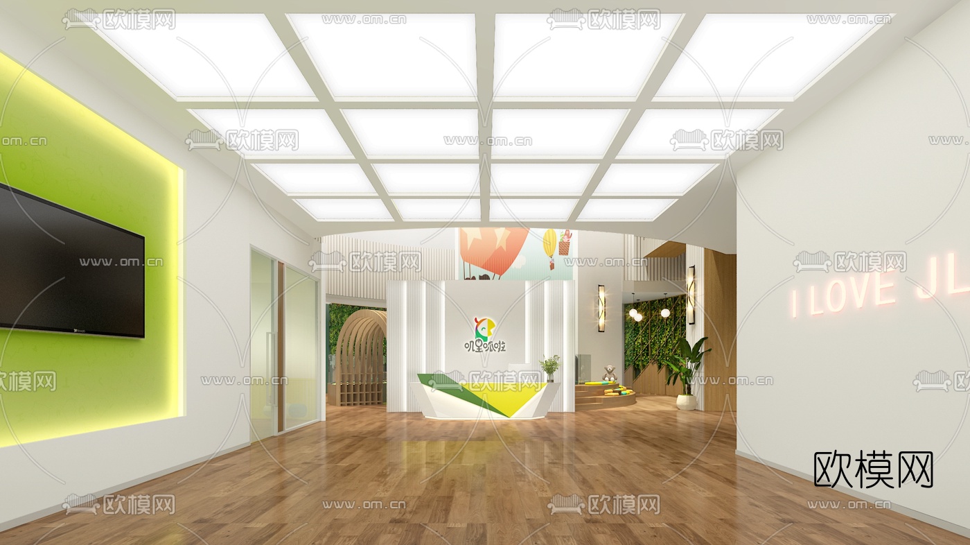 现代幼儿园3d模型