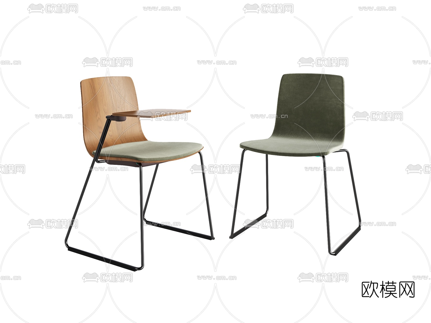 现代会议椅培训椅3d模型下载