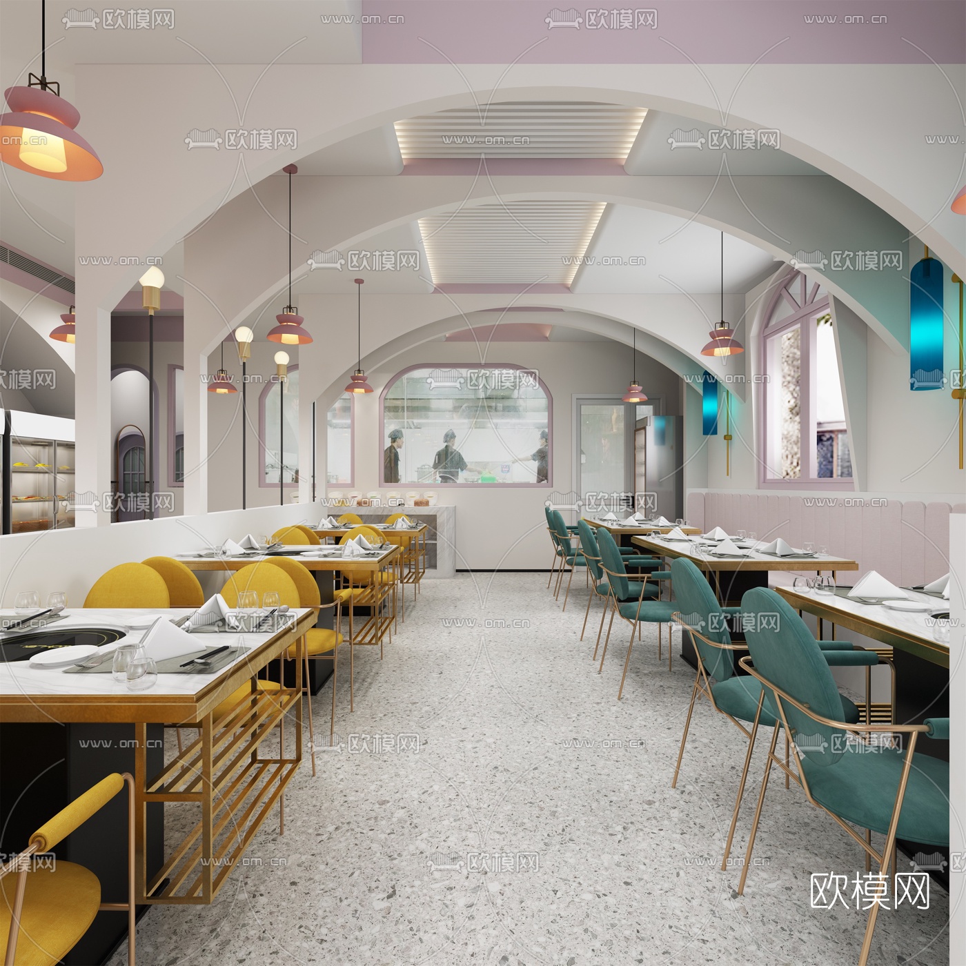 北欧火锅店免费3d模型下载（渲染图7）