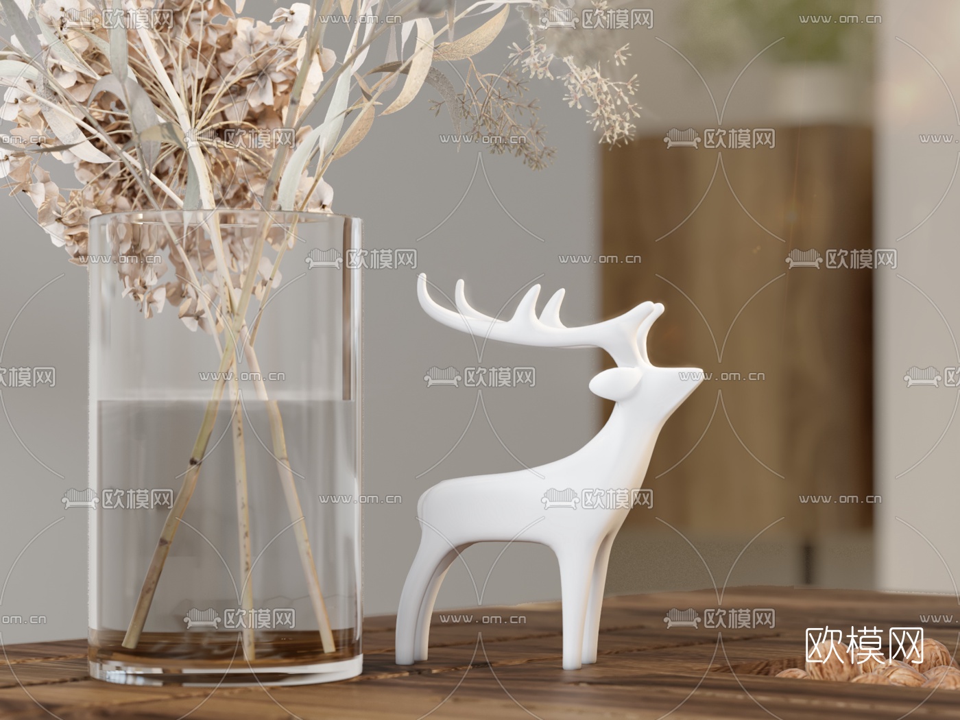 北欧简约客厅餐厅3d模型