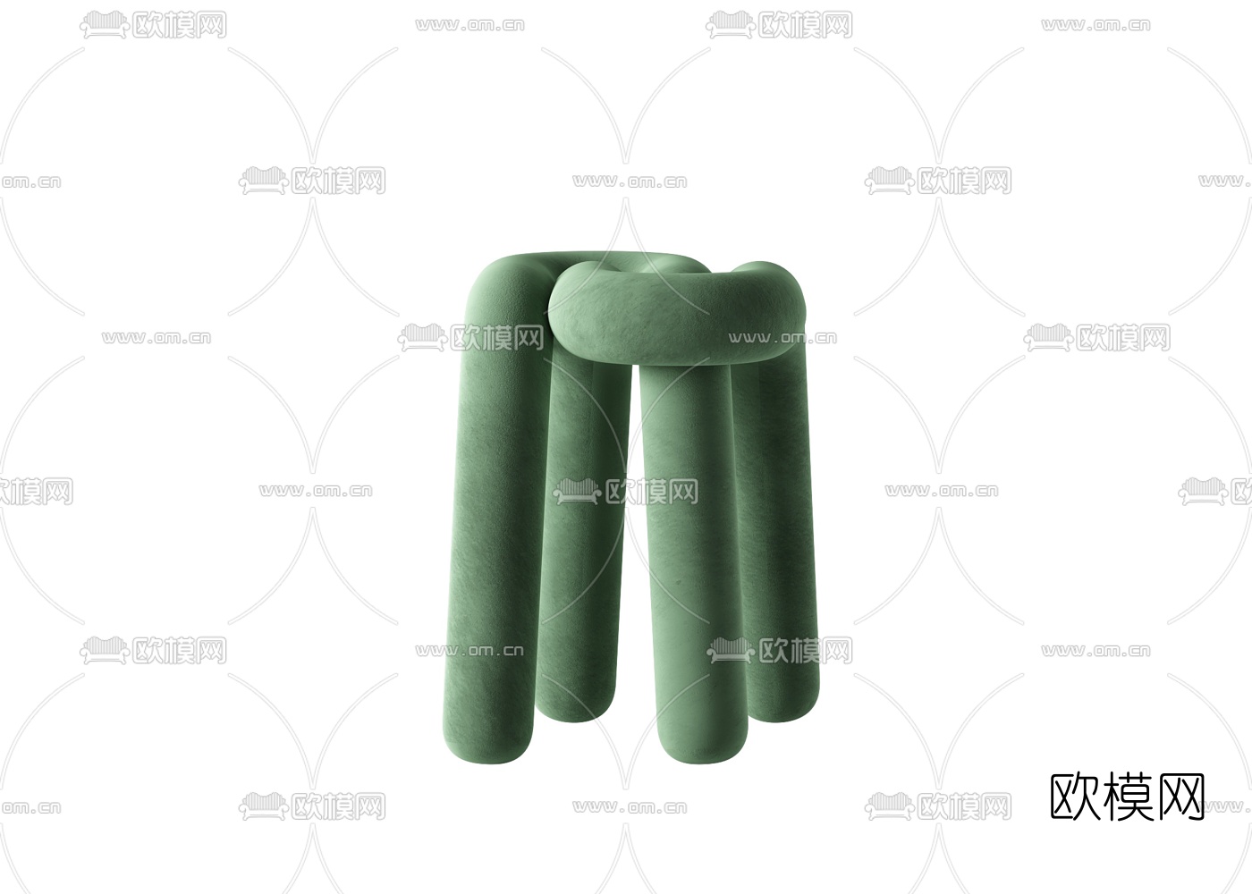 现代个性绒布凳子3d模型