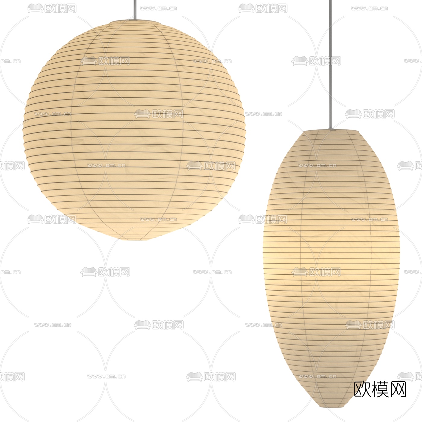 新中式灯笼吊灯3d模型