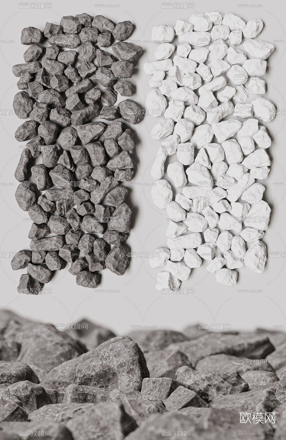 现代石头石块3d模型下载（渲染图1）