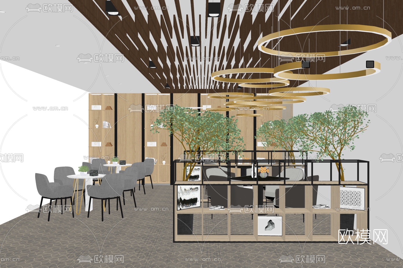 现代洽谈区su模型下载