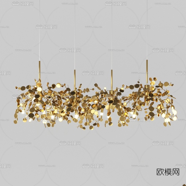 现代金属吊灯免费3d模型