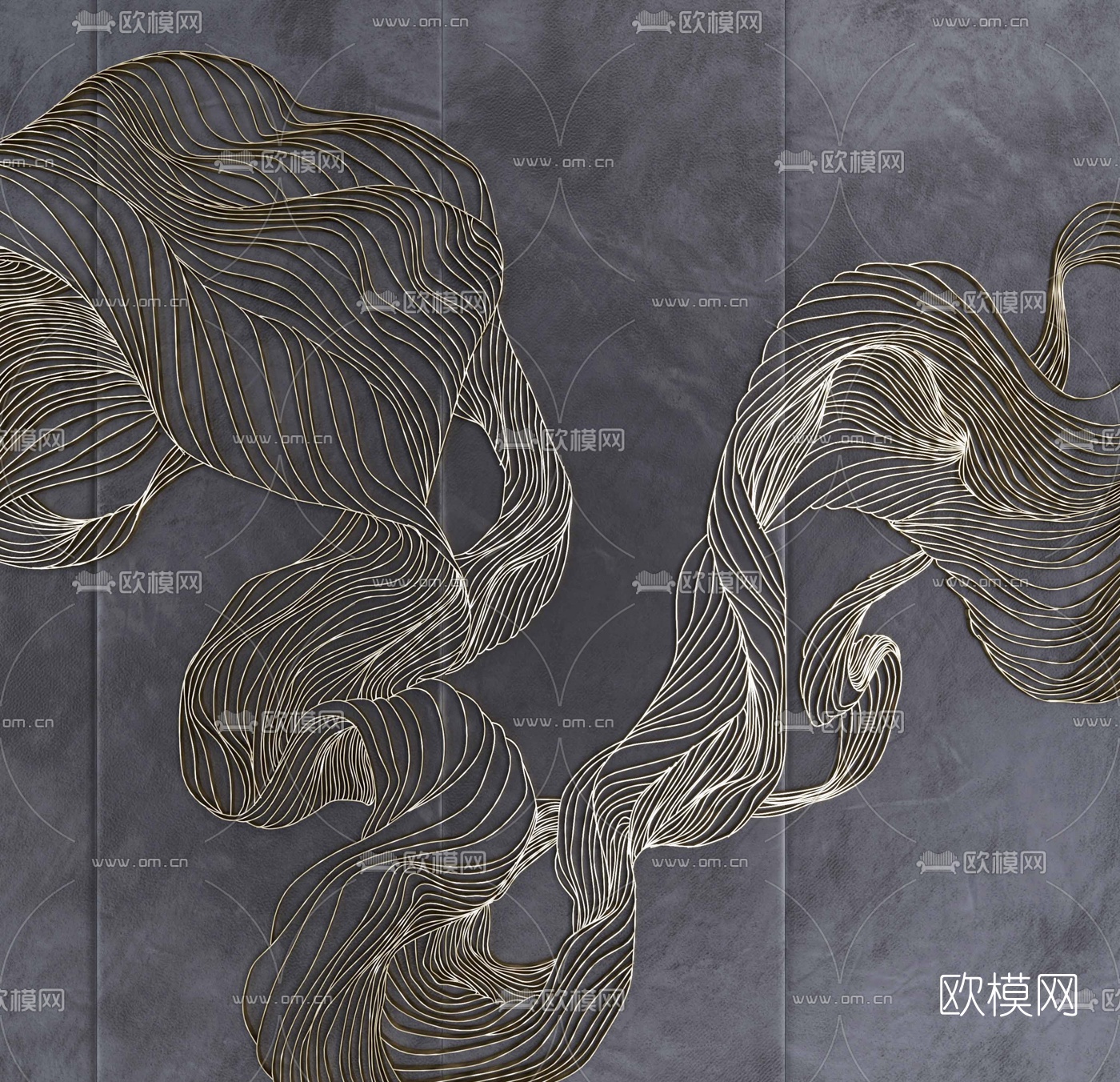 现代硬包背景墙饰3d模型