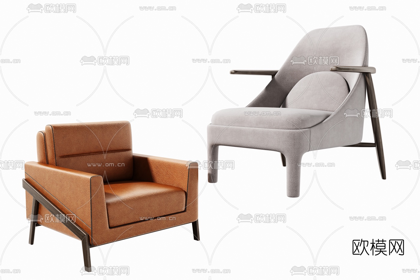现代布艺休闲沙发3d模型下载