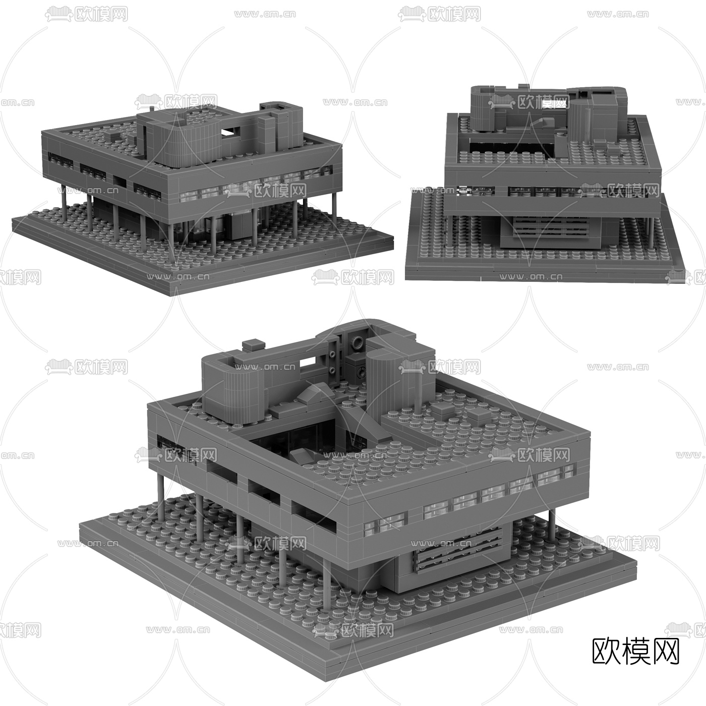 现代建筑玩具3d模型