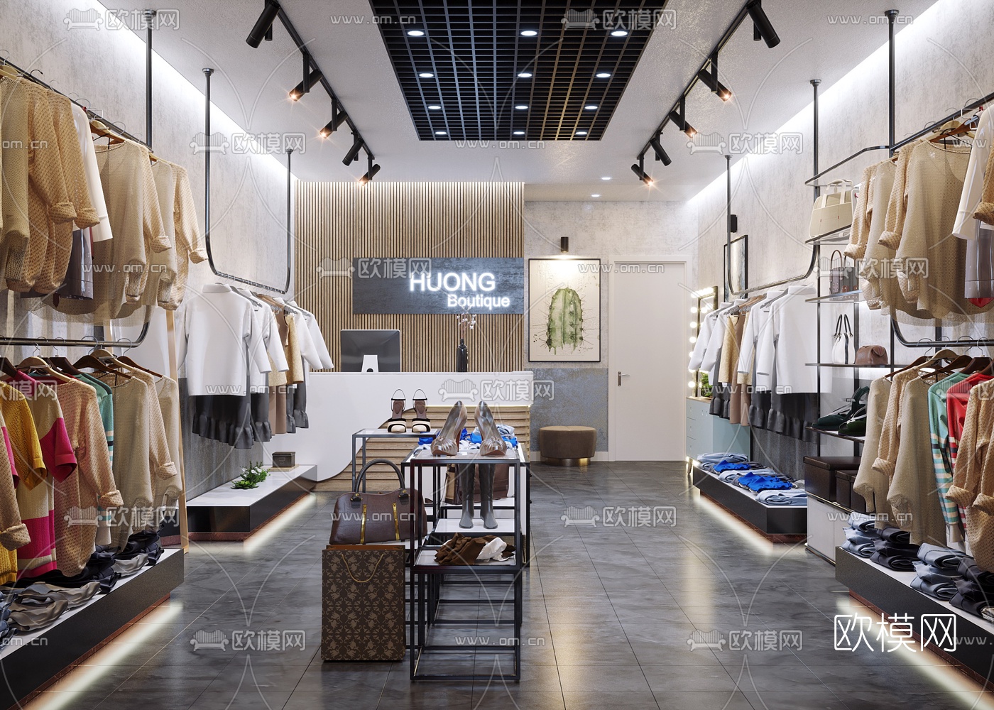 现代女装服装店3d模型