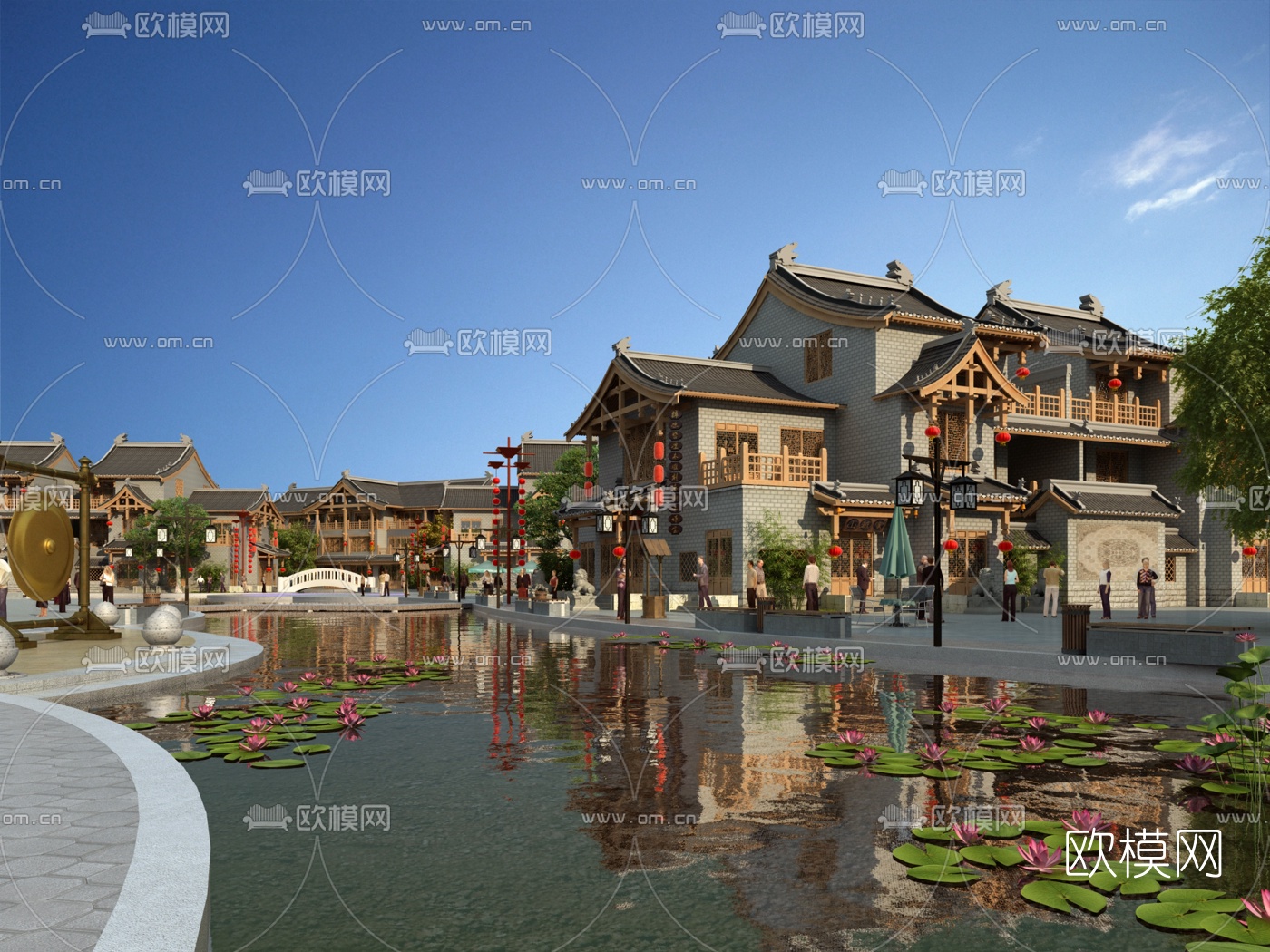 中式古建商业街3d模型