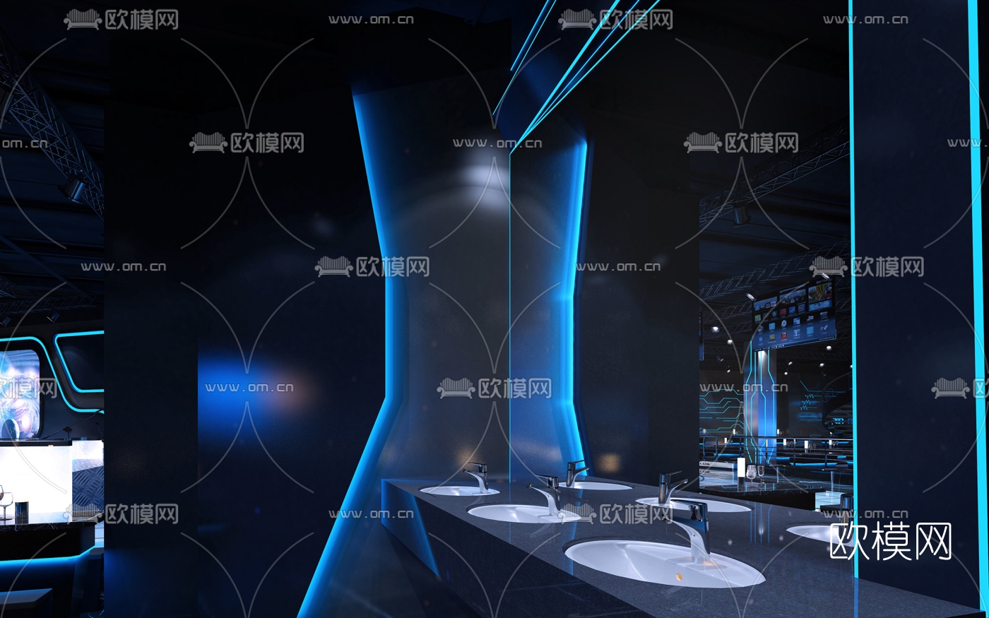 工业风酒吧3d模型