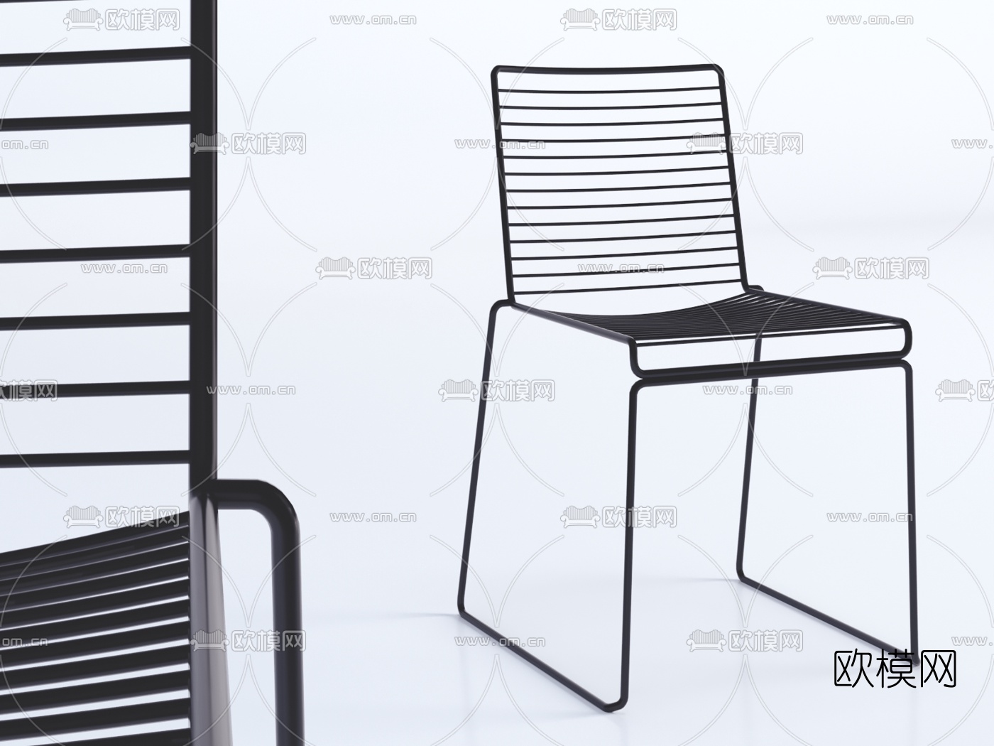 现代金属单椅3d模型下载