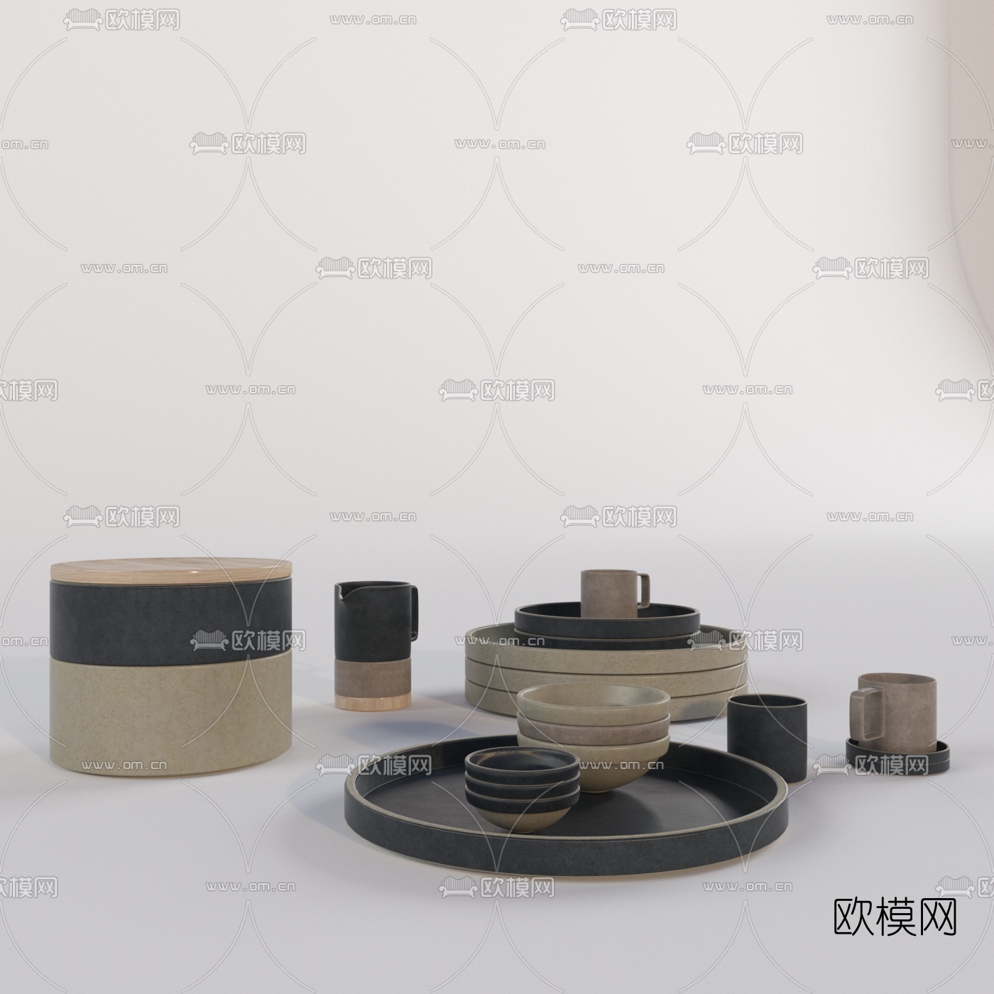 现代厨房餐具3d模型下载（渲染图3）