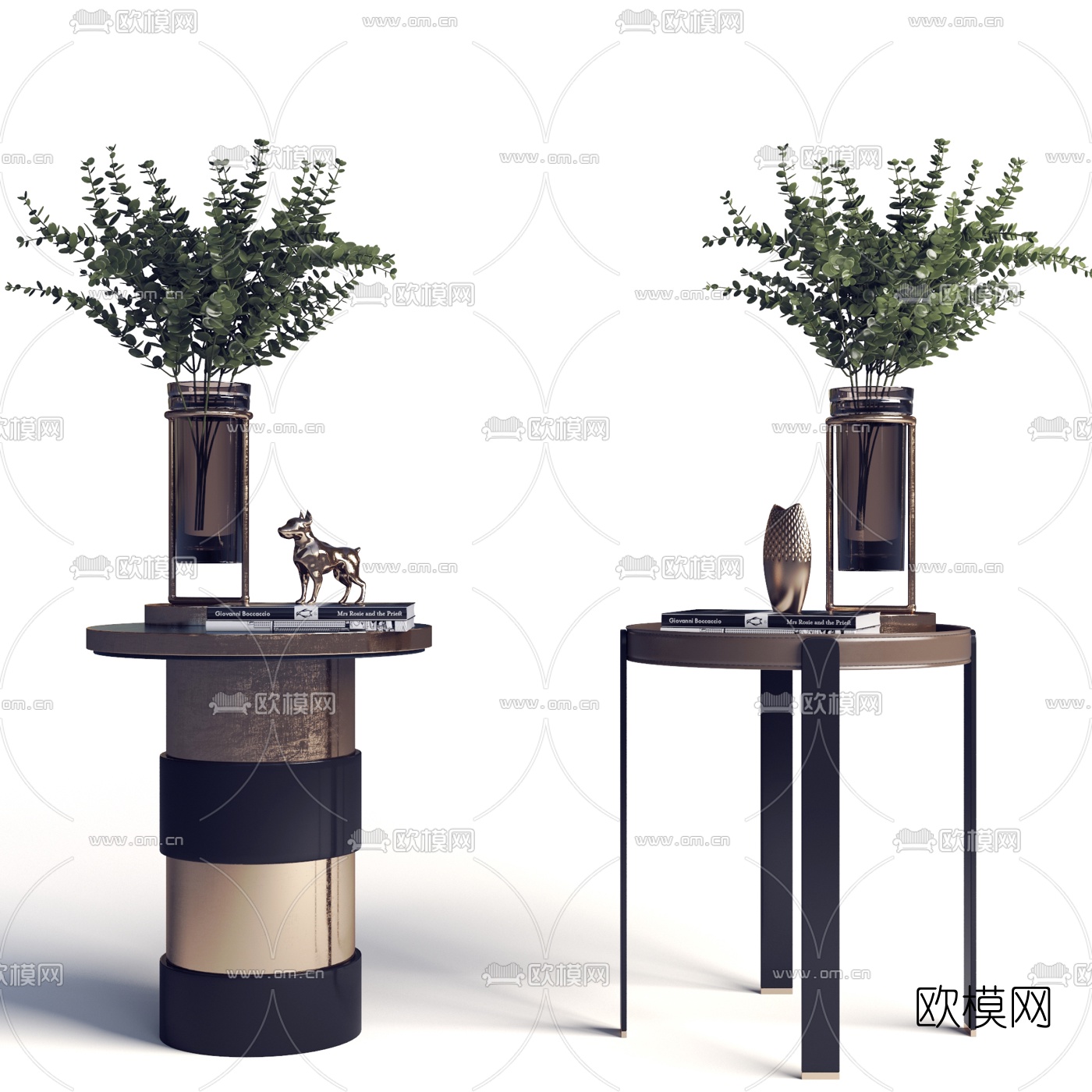 现代圆几边几3d模型