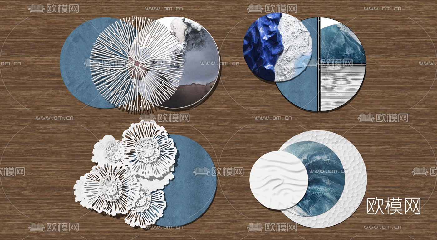 现代创意墙饰挂件su模型