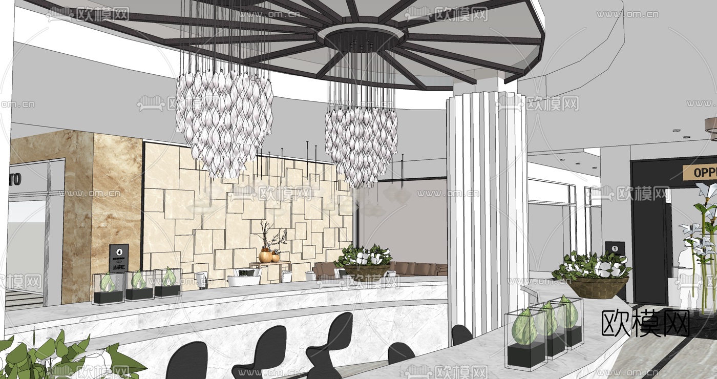 现代家具展厅su模型下载（渲染图4）