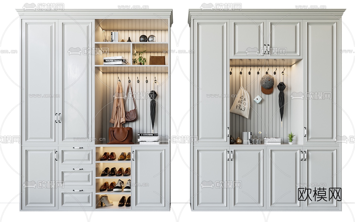 美式多功能鞋柜3d模型下载