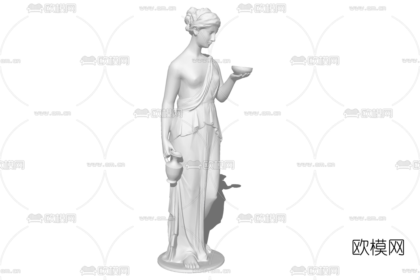 欧式人物雕塑su模型下载