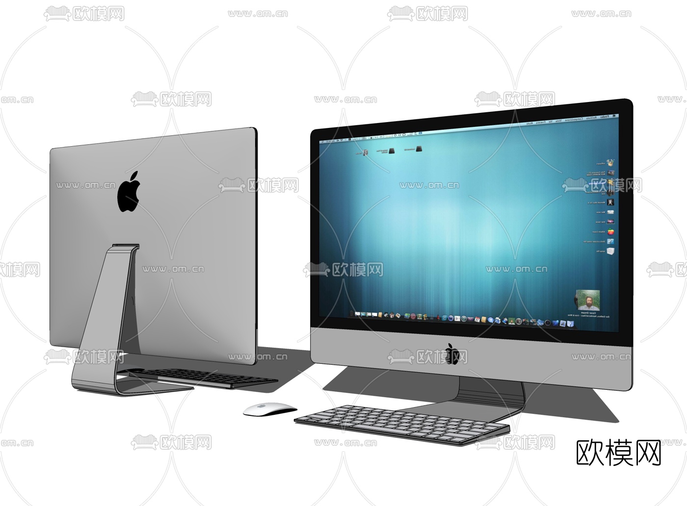 现代苹果电脑显示器su模型